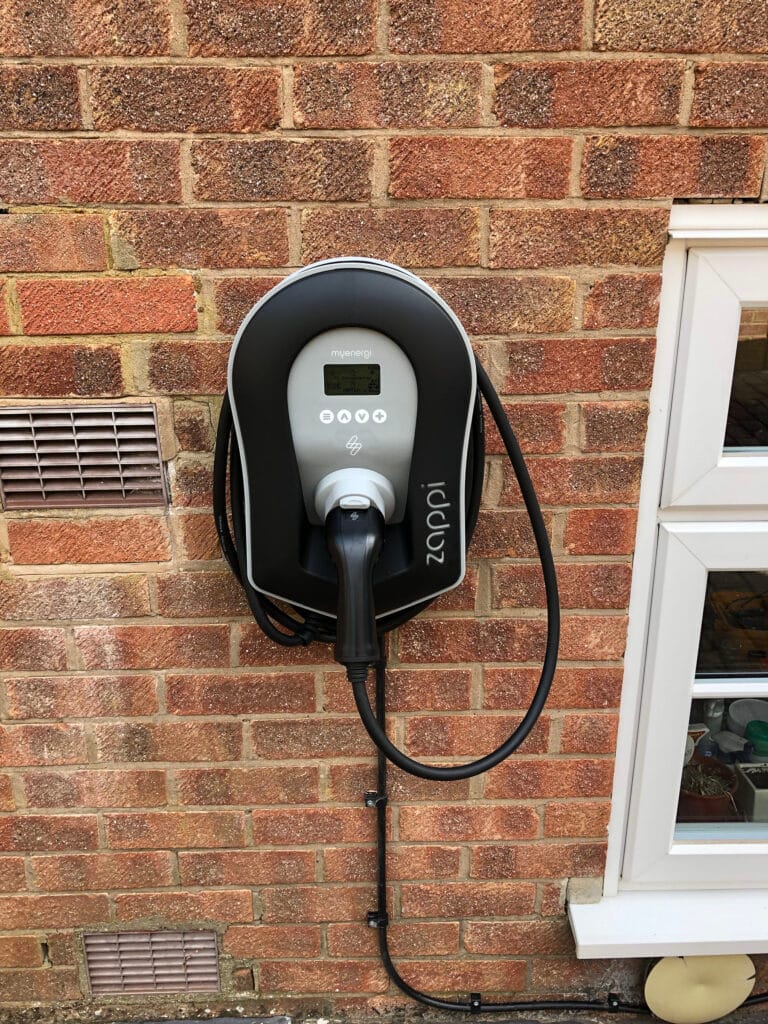 Wall-mounted electric vehicle charging point